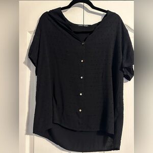 Black Button-Up Women's Top